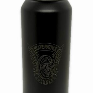 Black Ghost Etched Flying Wheel Water Bottle -32 oz